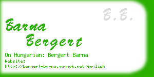 barna bergert business card